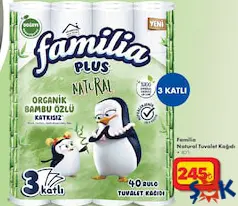 FAMİLİA NATURAL TUVALET KAĞIDI 40'LI 3 KATLI FAMİLİA NATURAL TUVALET KAĞIDI 40'LI 3 KATLI